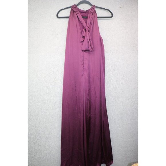 MSK Purple Satin Wide-Leg Jumpsuit-Size Medium-Lined-Whimsigoth - Picture 6 of 8